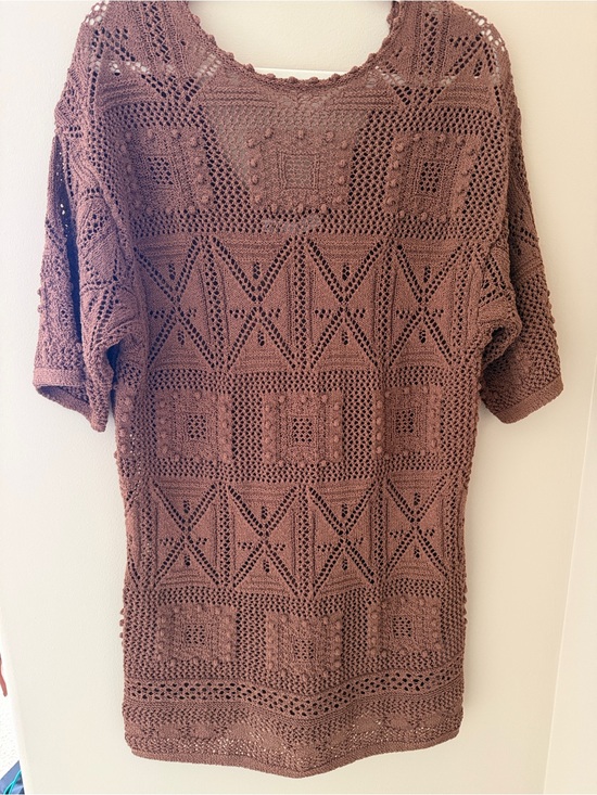 Zara Tops - Zara S/M/L Crochet Short-Sleeve Top - Camel Brown